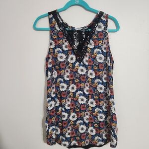 LC Lauren Conrad Multicolor Floral Tank Top size M